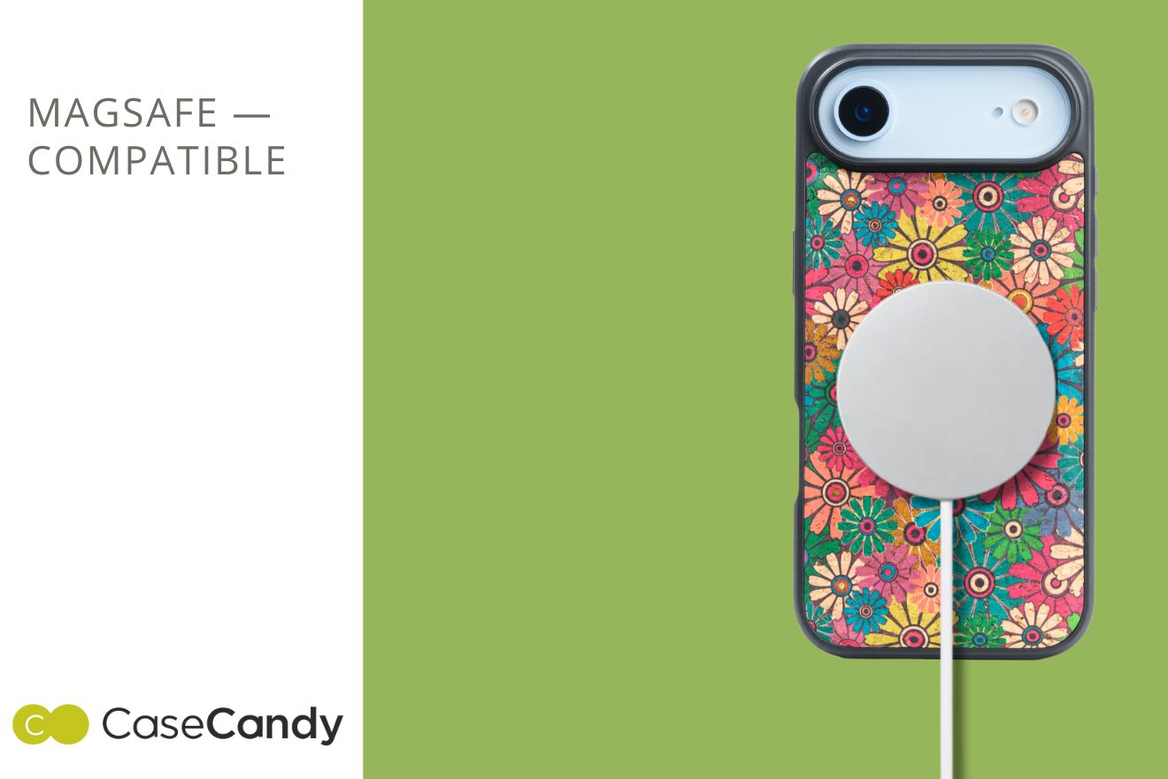 Vintage Floral Blue Leather Case for iPhone 17 Air MagSafe Compatible