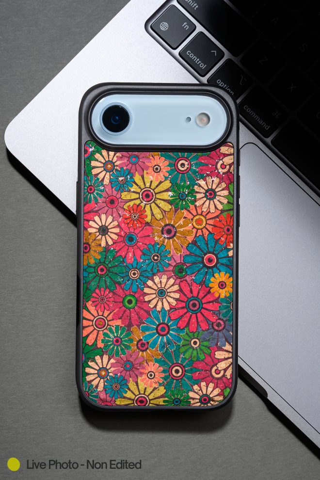 Vintage Floral Blue Leather Case for iPhone 17 Air MagSafe Compatible