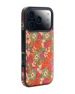 Vintage Floral Red Leather Case for iPhone 17 Pro 17 Pro Max MagSafe Compatible