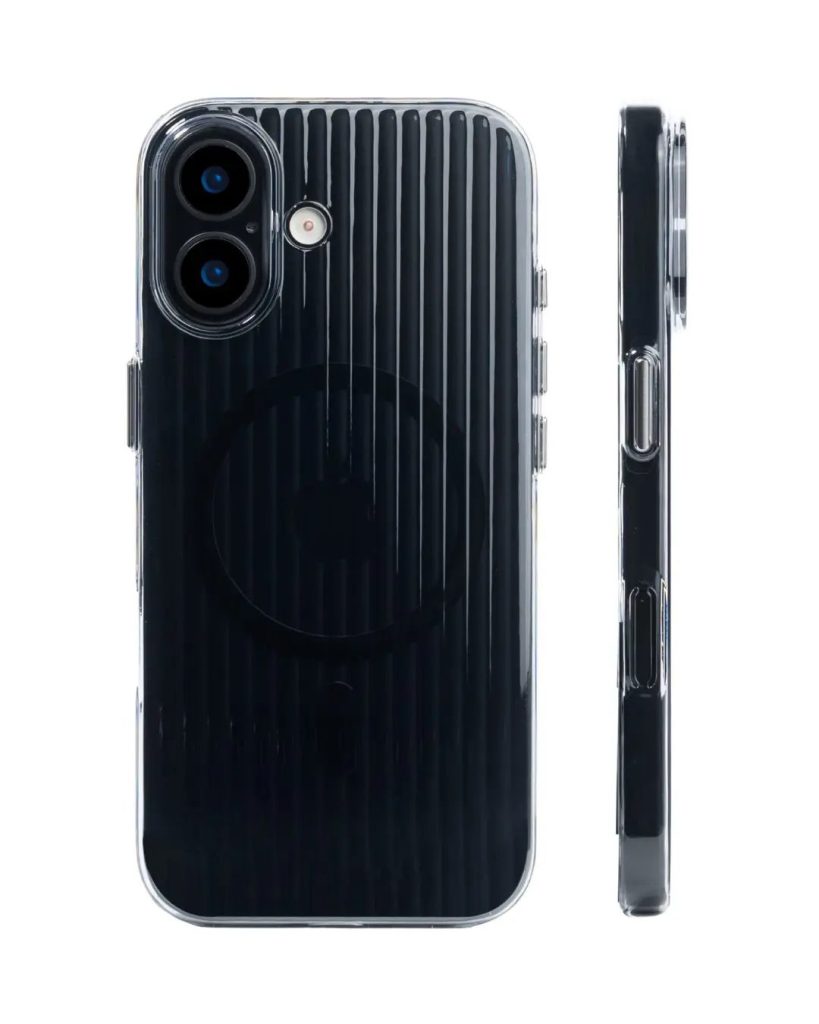 Corrugated Wave Pattern Glossy Case for iPhone 17 E2 80 93 Black Pattern 3.jpg