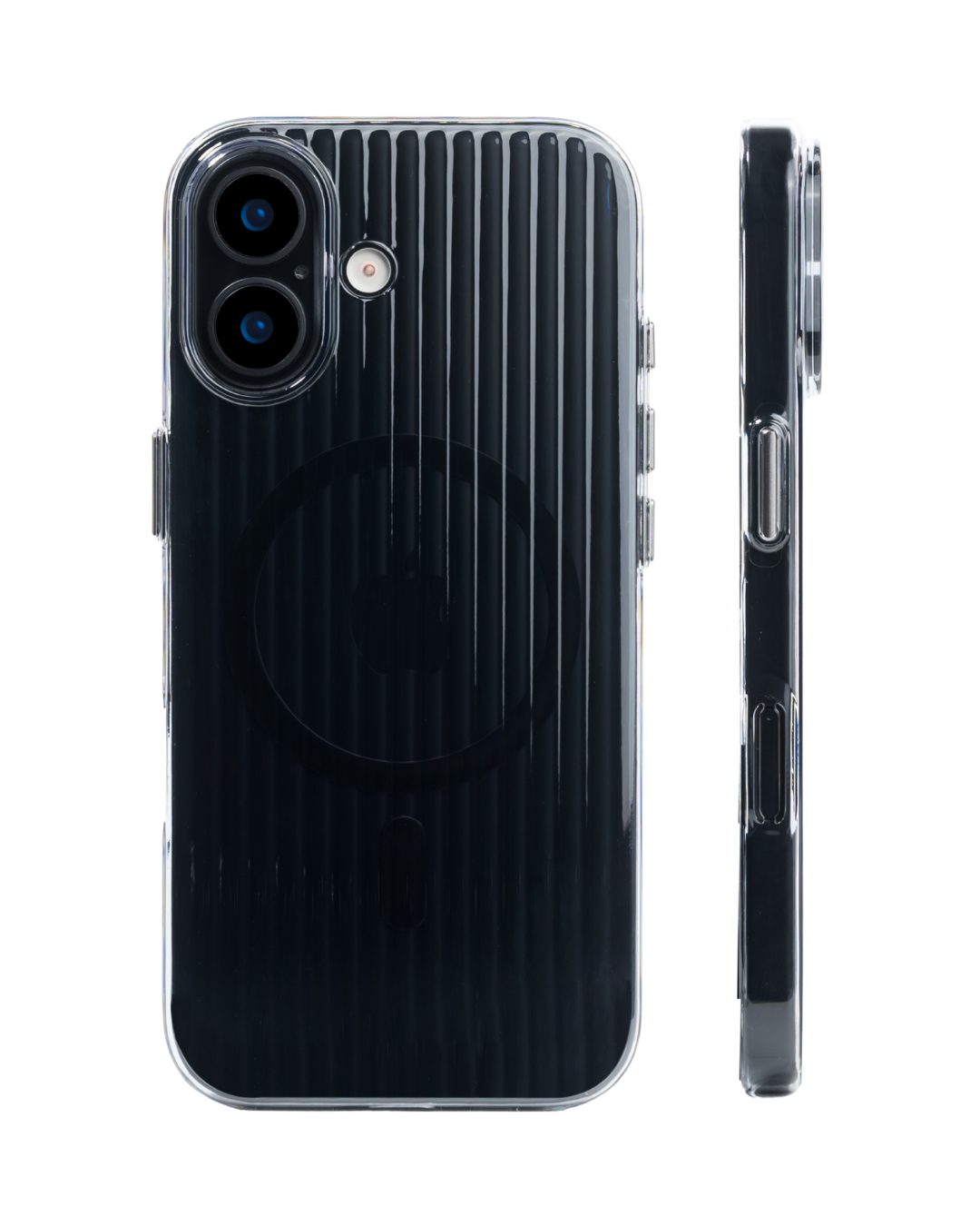 Corrugated Wave Pattern Glossy Case for iPhone 17 – Black Pattern (3) Corrugated Wave Pattern Glossy Case for iPhone 17 – Black Pattern (3)