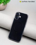 Corrugated Wave Pattern Glossy Case for iPhone 17 – Black Pattern (7)