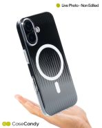 Corrugated Wave Pattern Glossy Case for iPhone 17 – White Pattern (2)