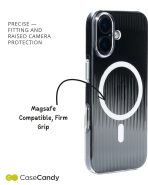 Corrugated Wave Pattern Glossy Case for iPhone 17 – White Pattern (4)