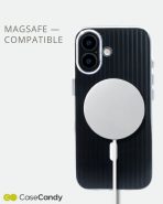 Corrugated Wave Pattern Glossy Case for iPhone 17 – White Pattern (8)