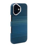 MagSafe Carbon Fiber Case for iPhone 17 Blue Pattern