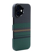 MagSafe Carbon Fiber Case for iPhone 17 Green Pattern