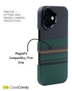 MagSafe Carbon Fiber Case for iPhone 17 Green Pattern (4)