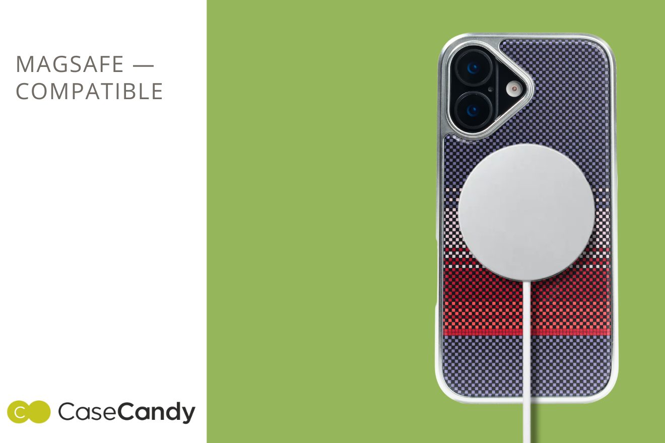 Metallic Carbon Fiber Case for iPhone 17 – MagSafe Compatible