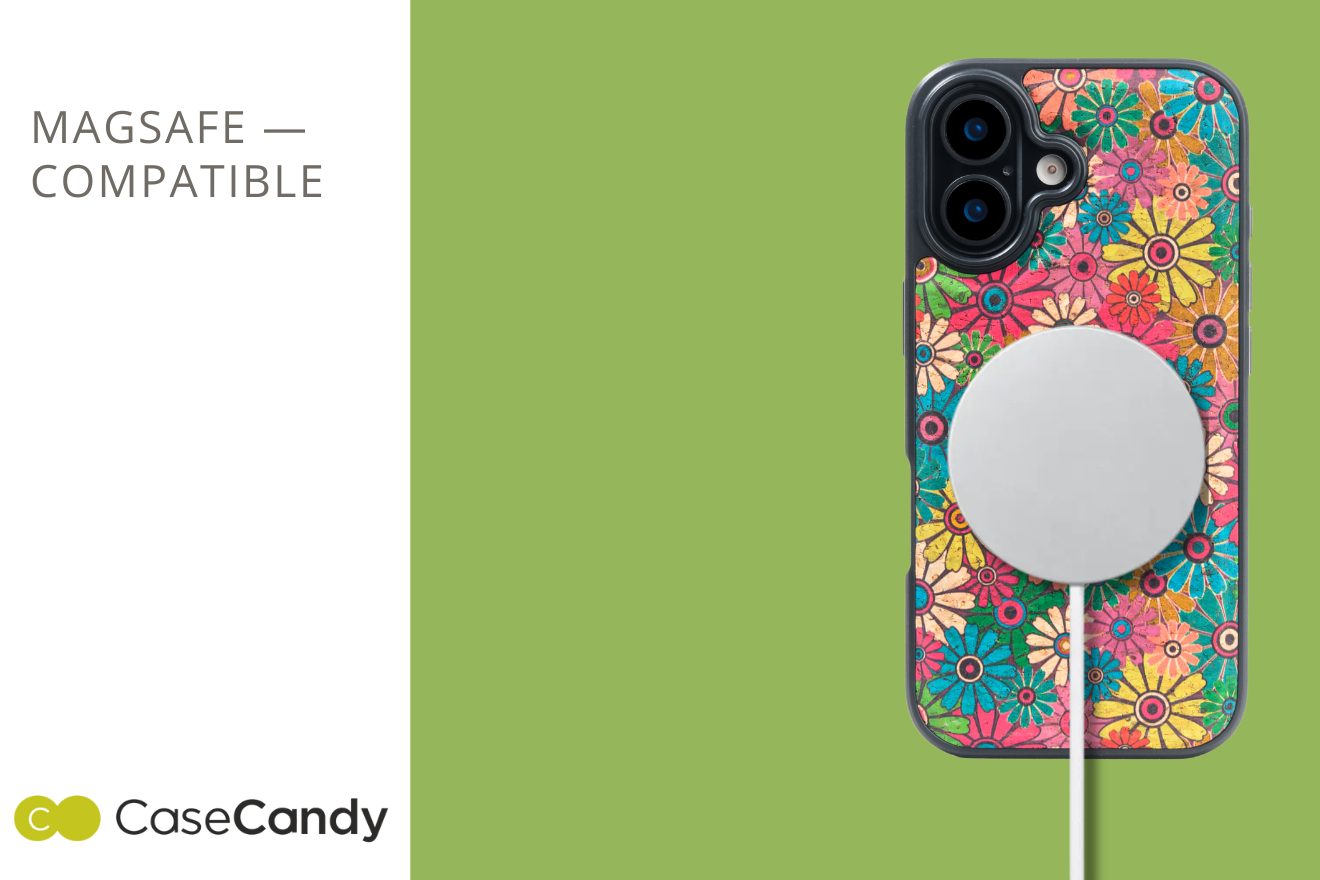 Vintage Floral Blue Leather Case for iPhone 17 MagSafe Compatible