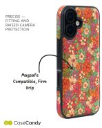 Vintage Floral Red Leather Case for iPhone 17 MagSafe Compatible (4)