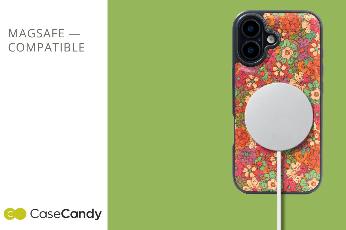 Vintage Floral Red Leather Case for iPhone 17 MagSafe Compatible